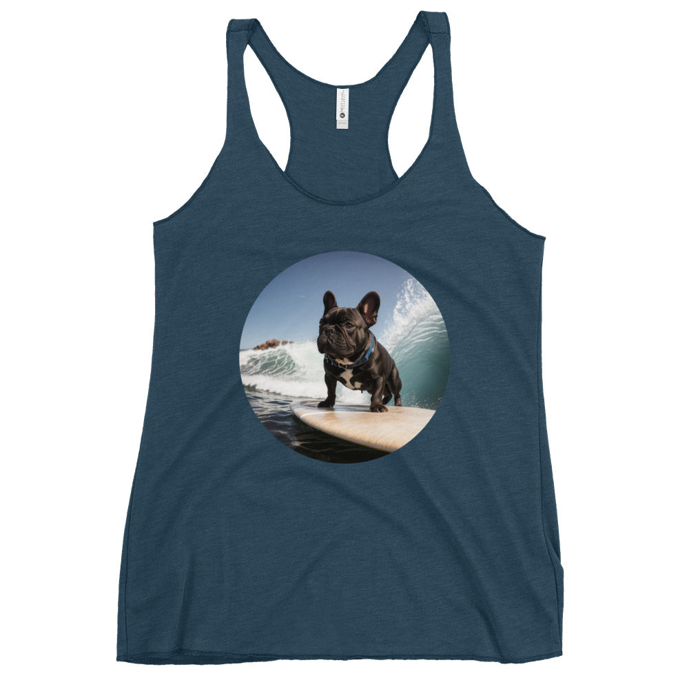 Surfing Pug Women's Racerback Tank