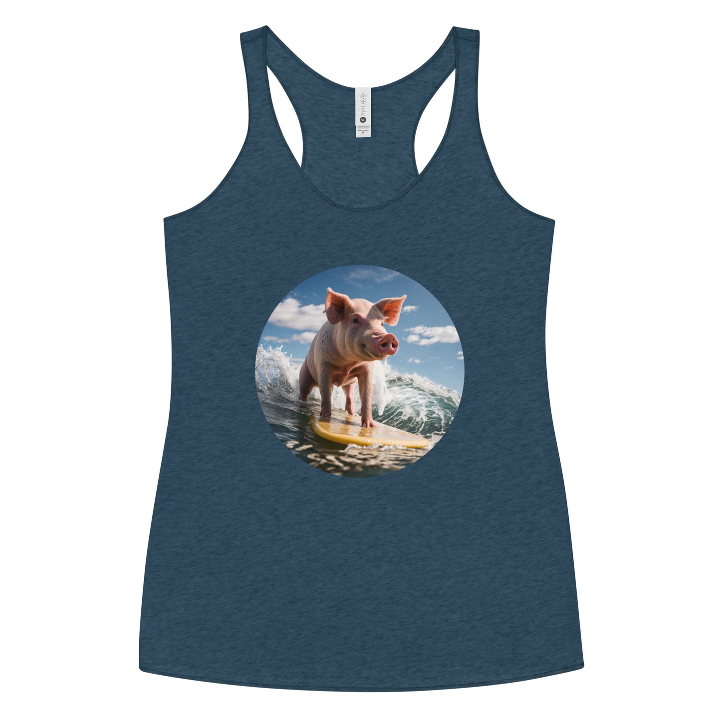 Surfing Pig Women's Racerback Tank