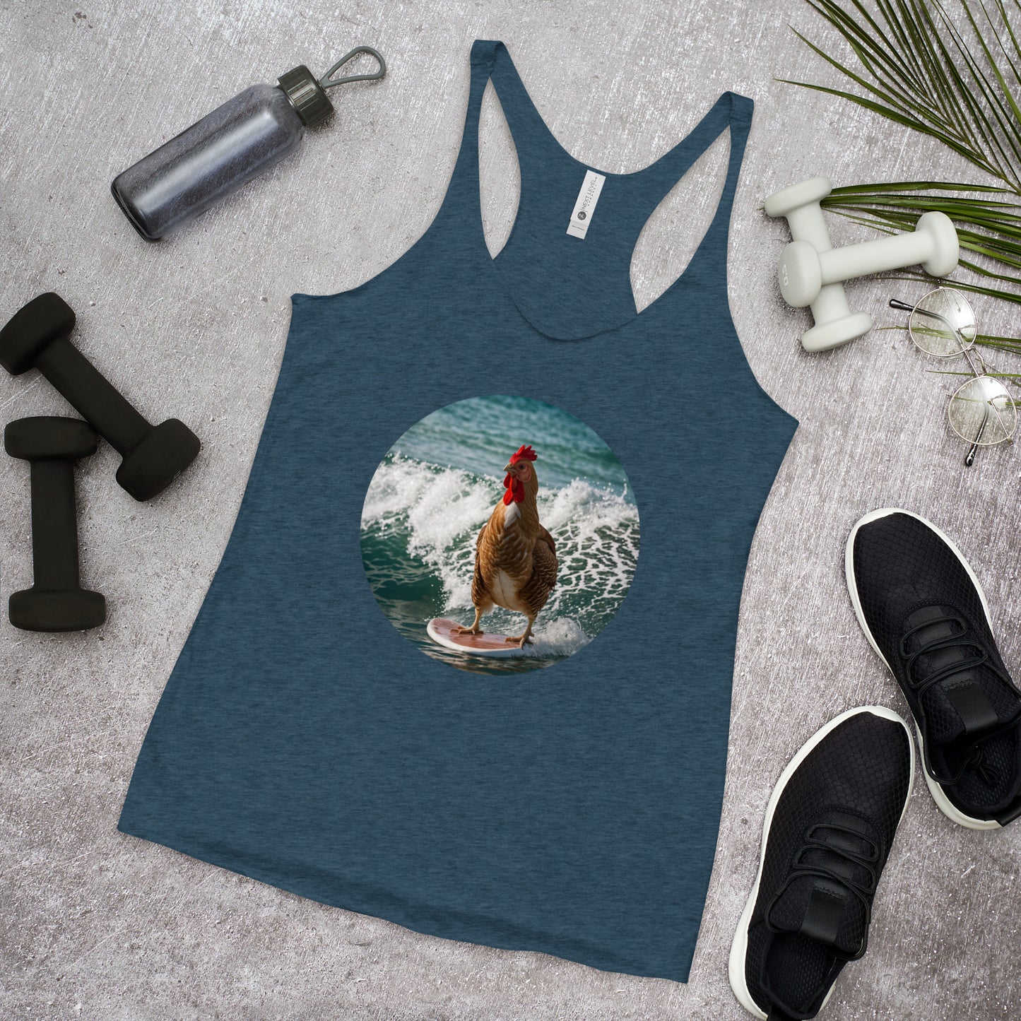 Surfing Chicken Women's Racerback Tank