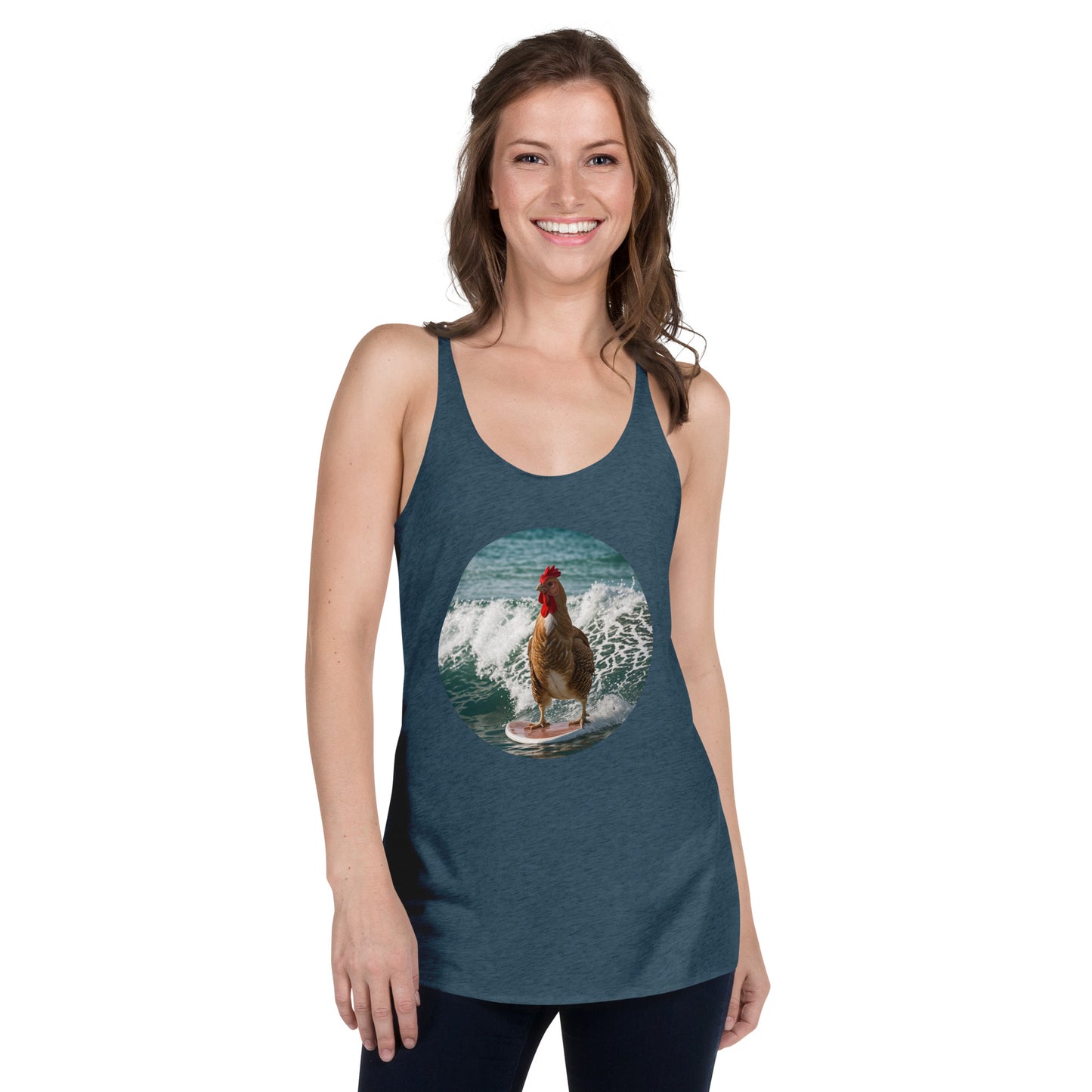 Surfing Chicken Women's Racerback Tank