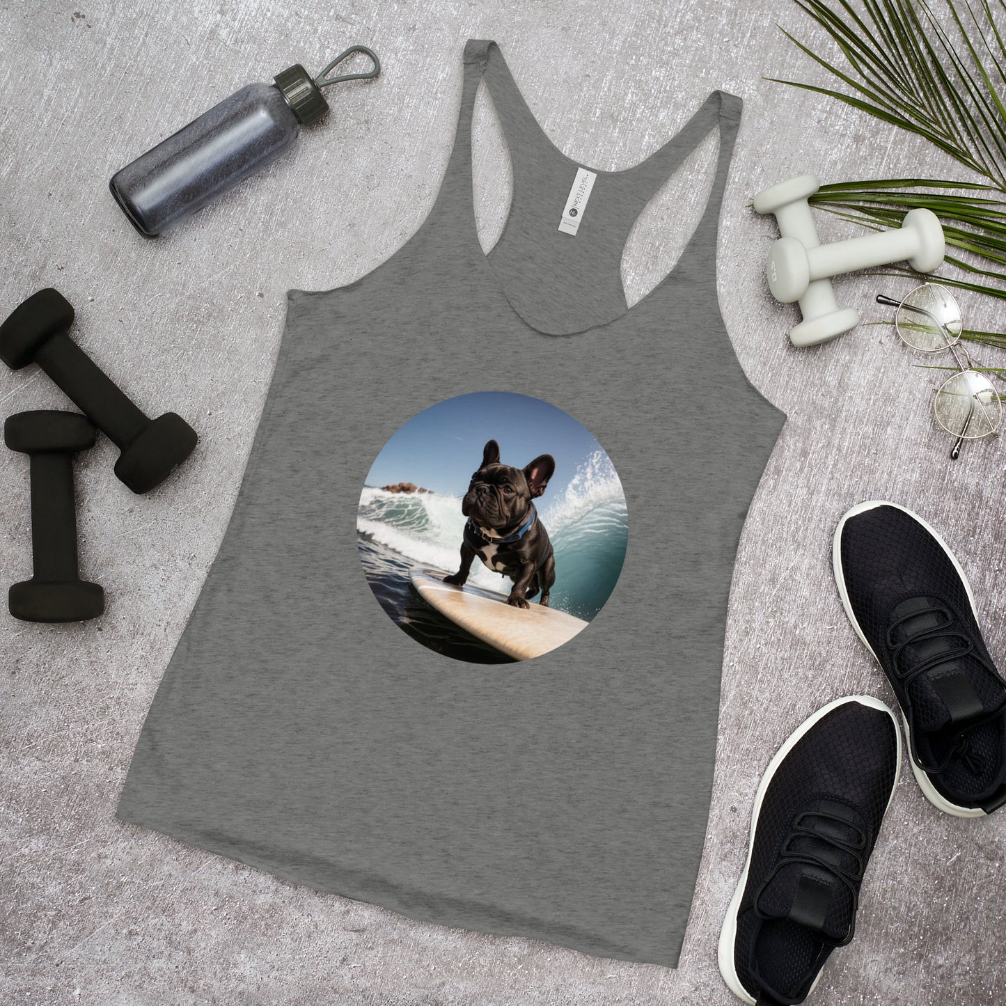 Surfing Pug Women's Racerback Tank