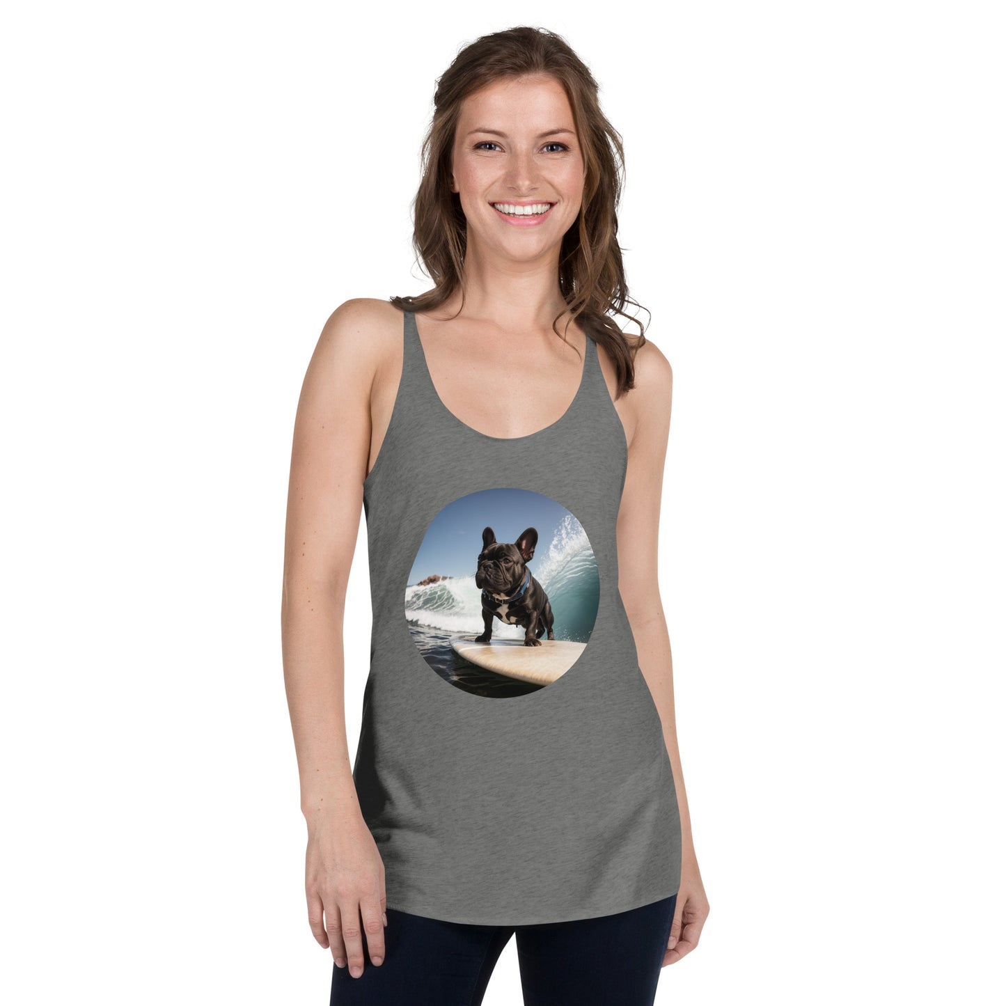 Surfing Pug Women's Racerback Tank