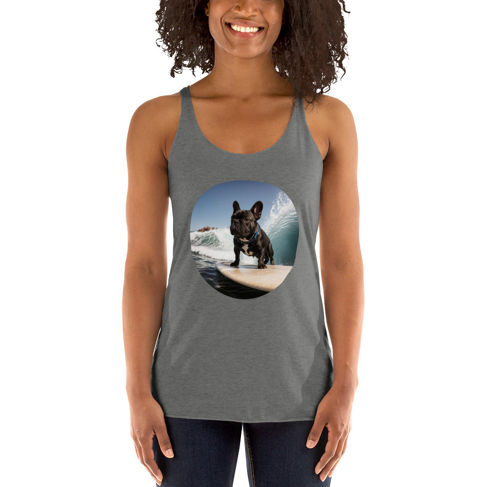 Surfing Pug Women's Racerback Tank