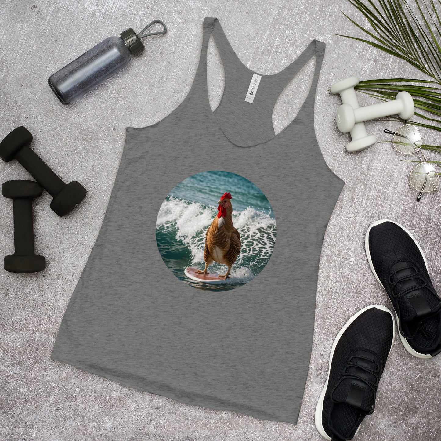 Surfing Chicken Women's Racerback Tank