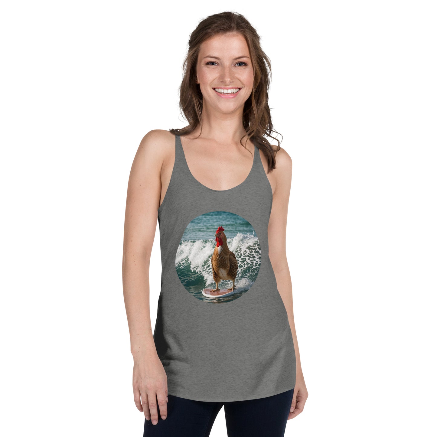 Surfing Chicken Women's Racerback Tank