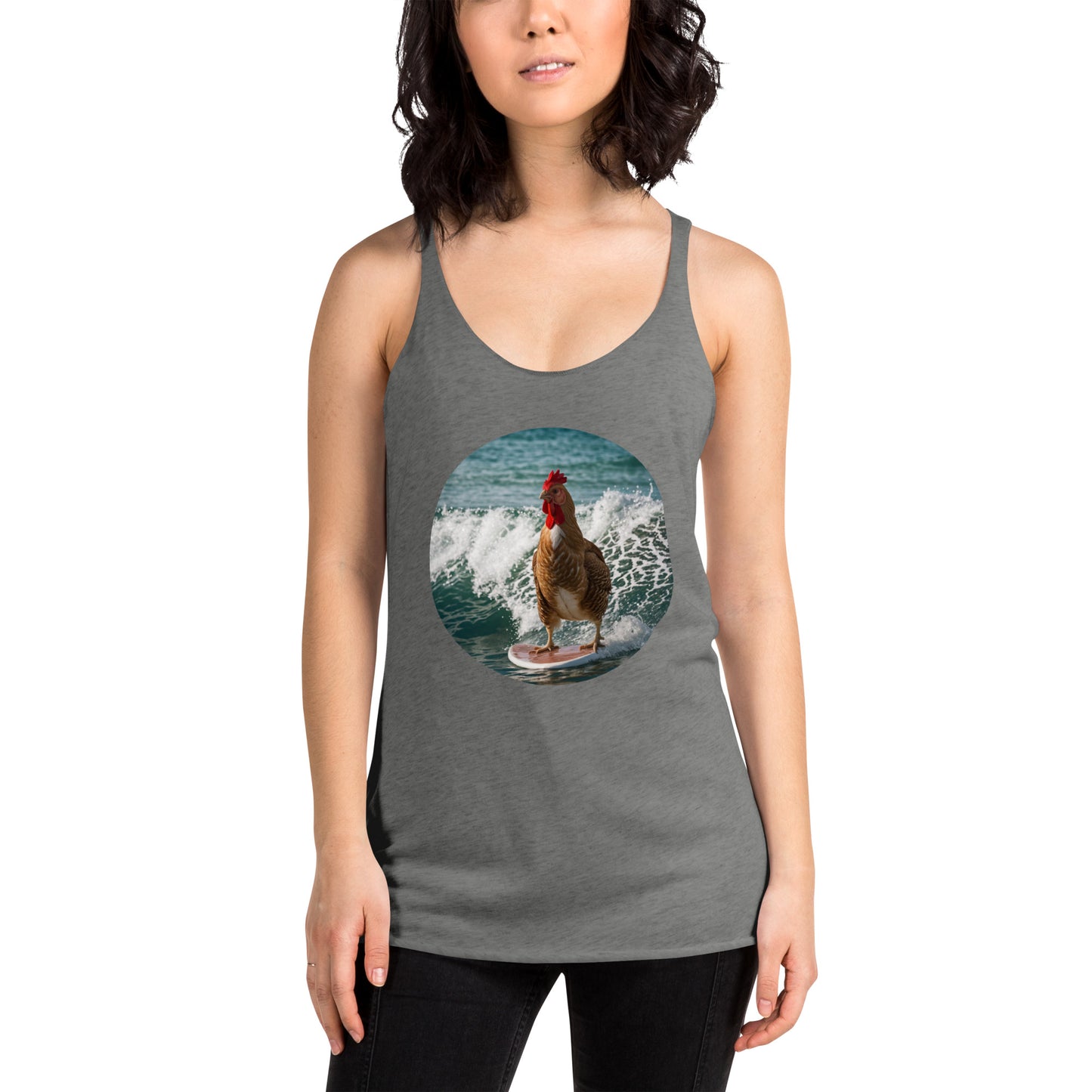 Surfing Chicken Women's Racerback Tank