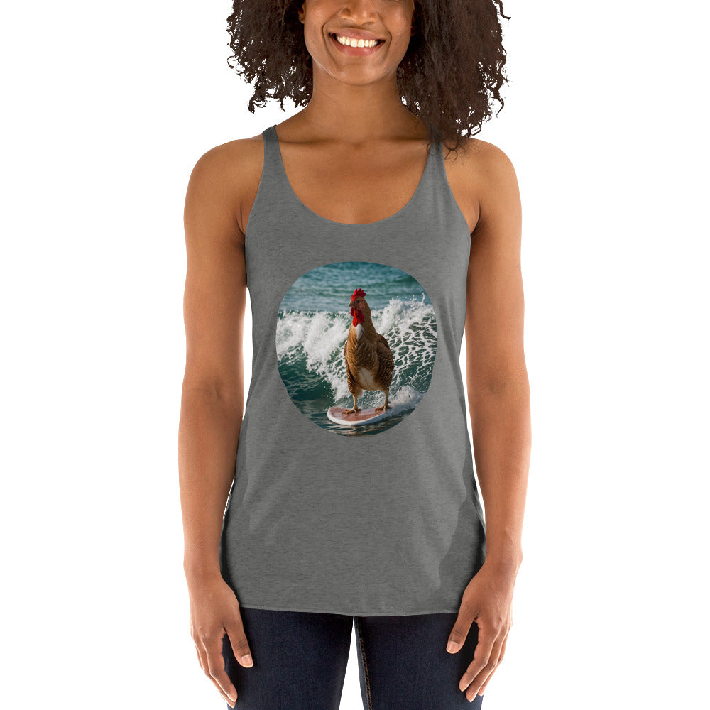 Surfing Chicken Women's Racerback Tank