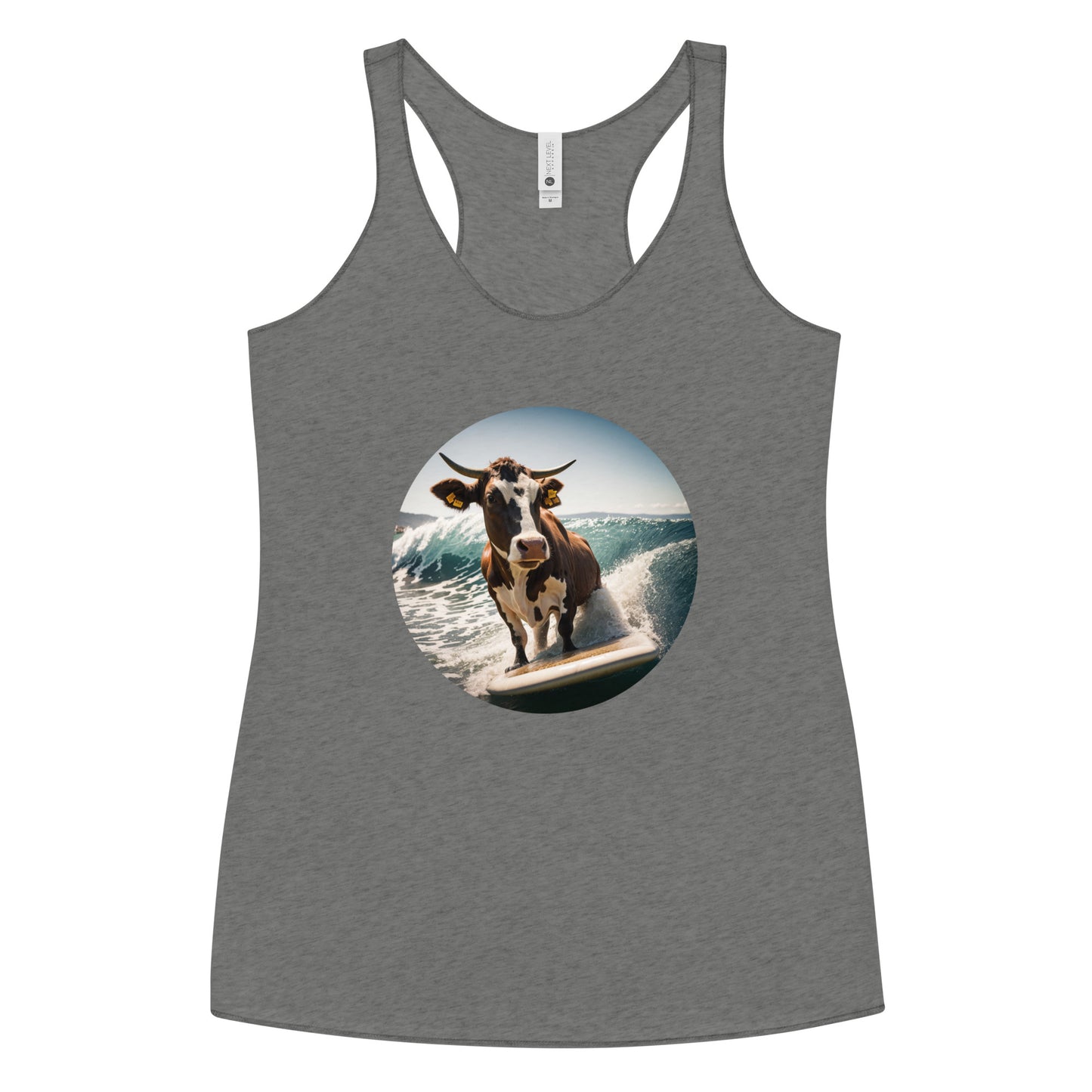 Surfing Cow Women's Racerback Tank