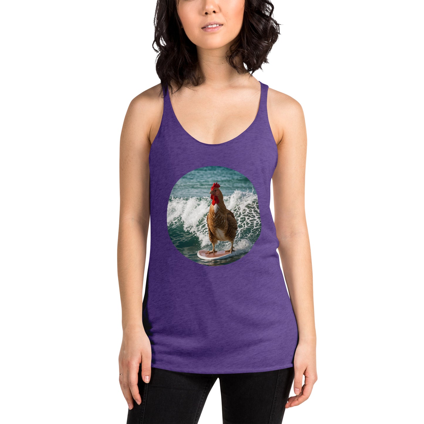 Surfing Chicken Women's Racerback Tank