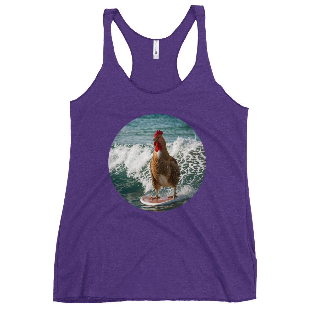 Surfing Chicken Women's Racerback Tank