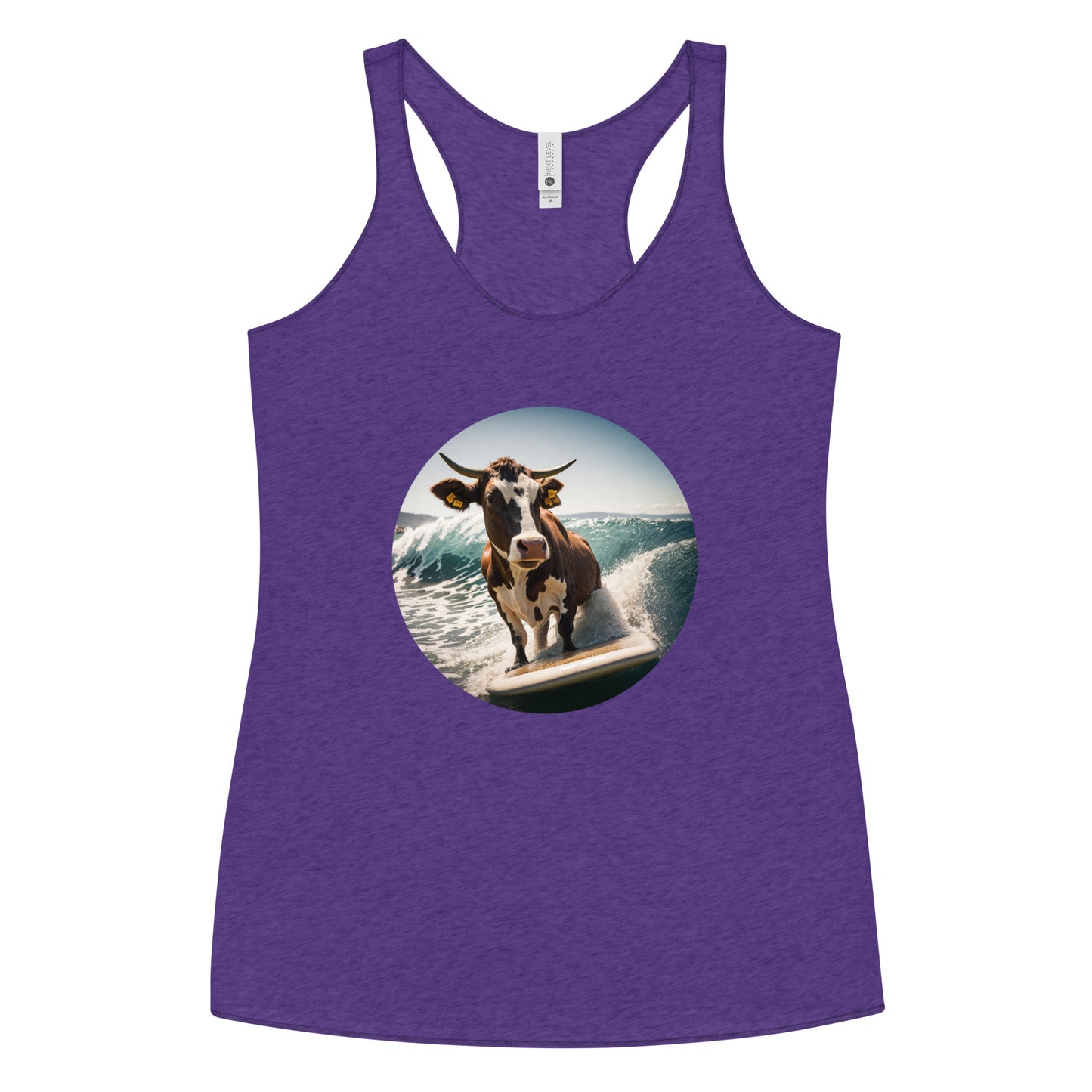 Surfing Cow Women's Racerback Tank