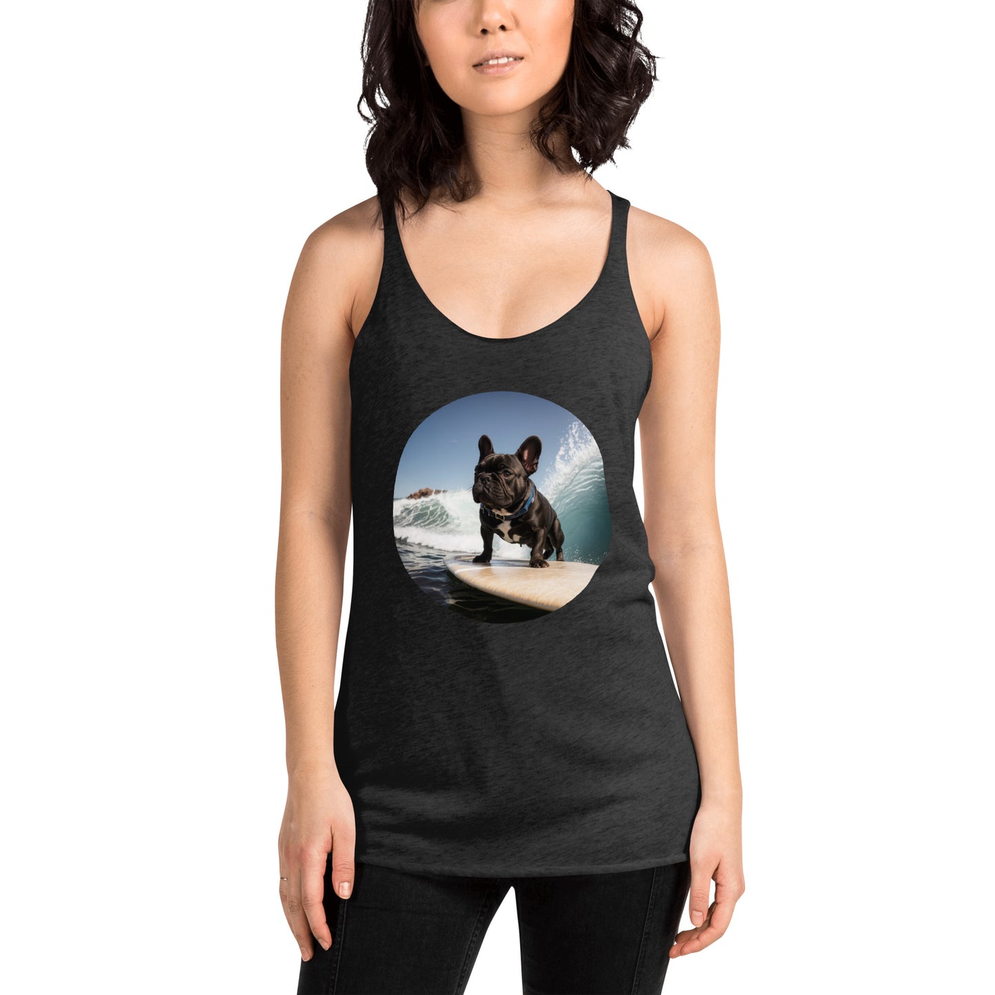 Surfing Pug Women's Racerback Tank