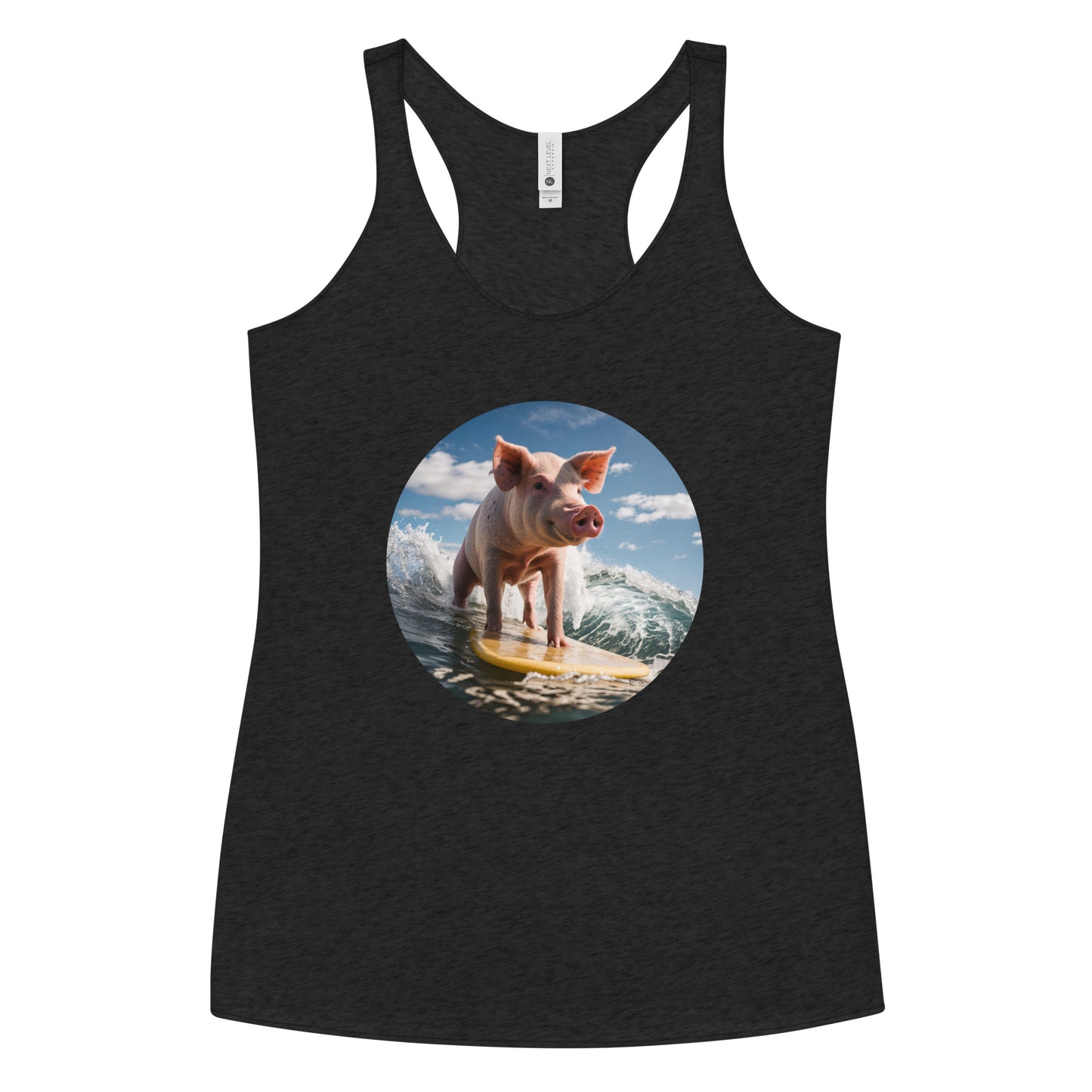 Surfing Pig Women's Racerback Tank