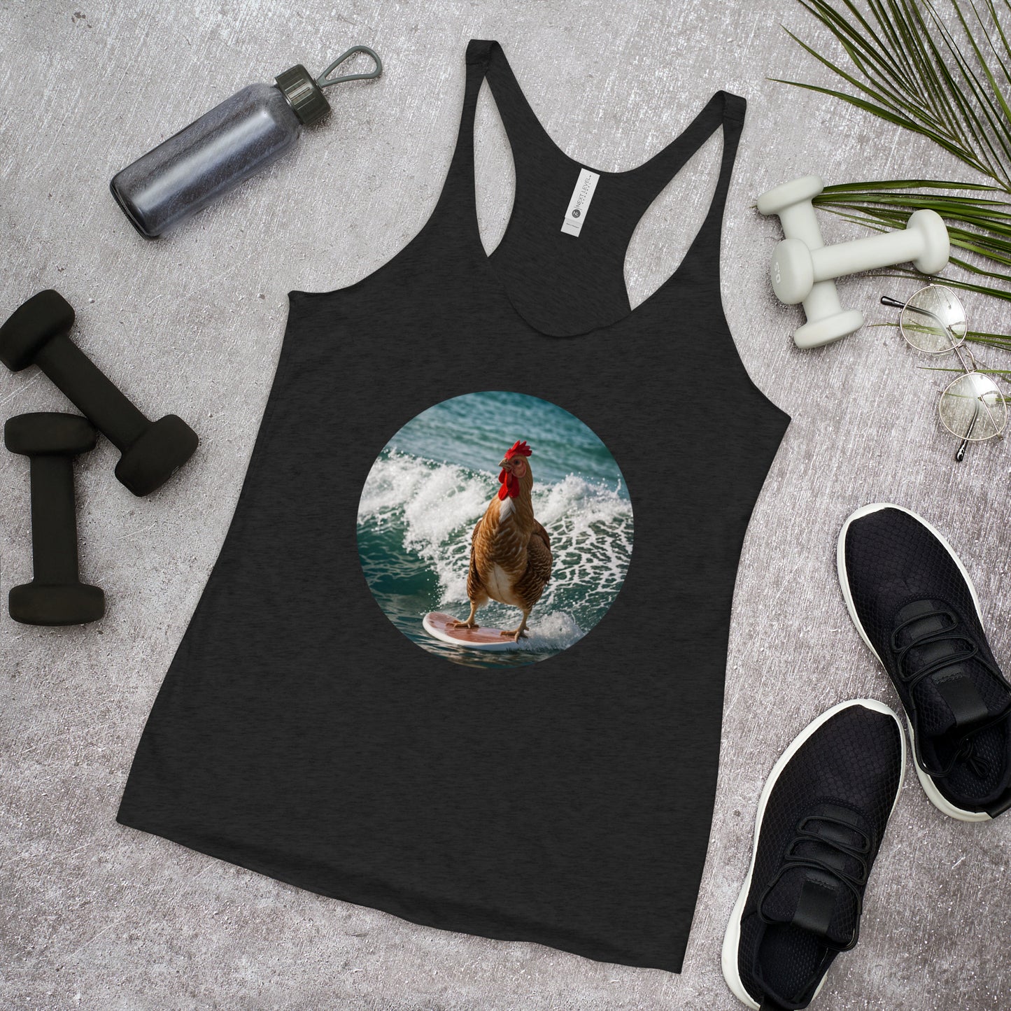 Surfing Chicken Women's Racerback Tank