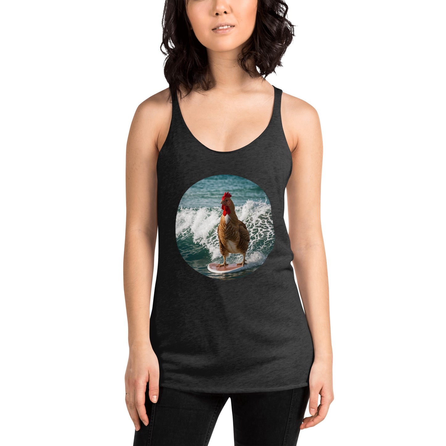 Surfing Chicken Women's Racerback Tank