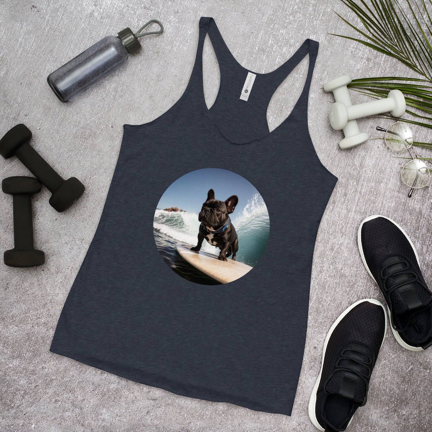 Surfing Pug Women's Racerback Tank