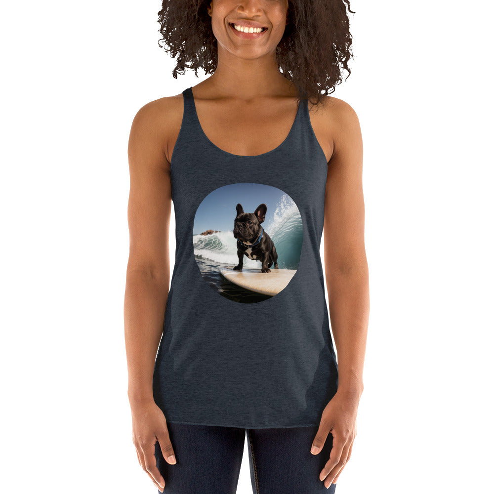 Surfing Pug Women's Racerback Tank