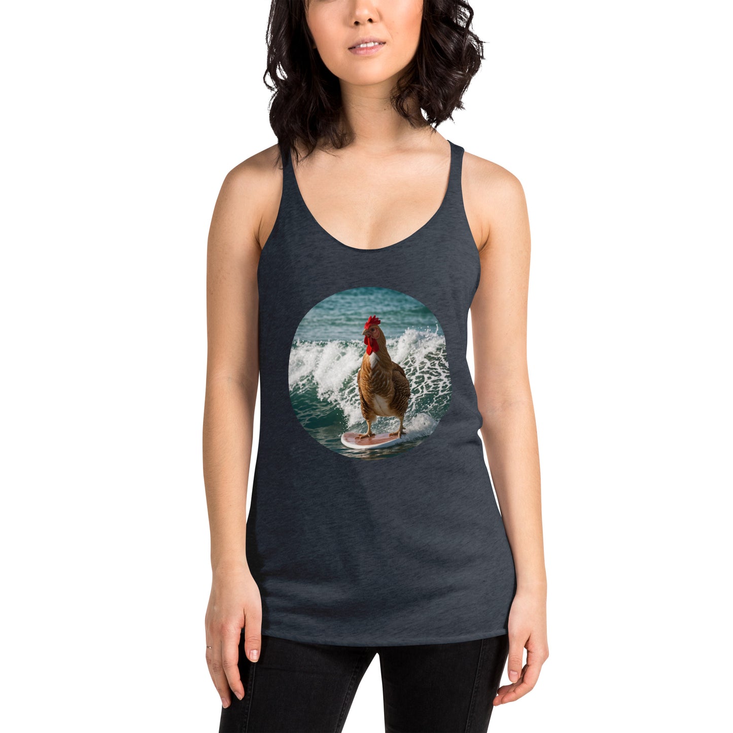 Surfing Chicken Women's Racerback Tank