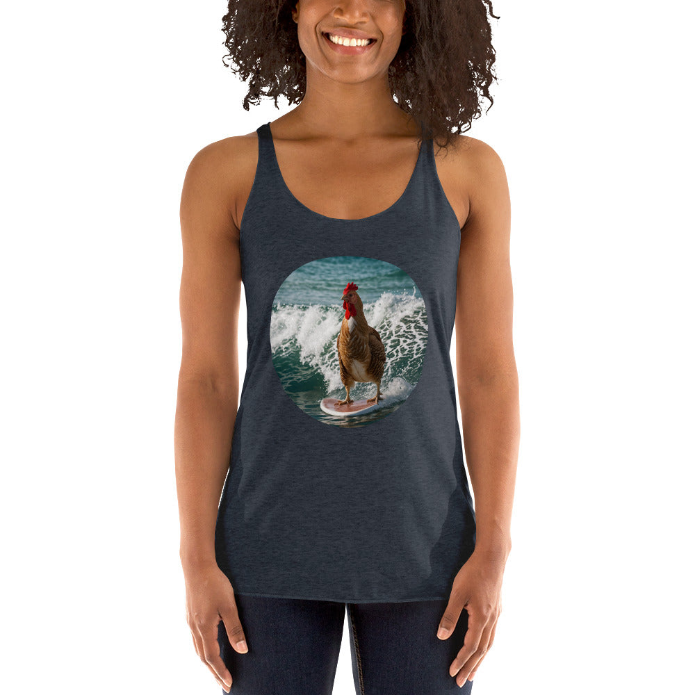 Surfing Chicken Women's Racerback Tank