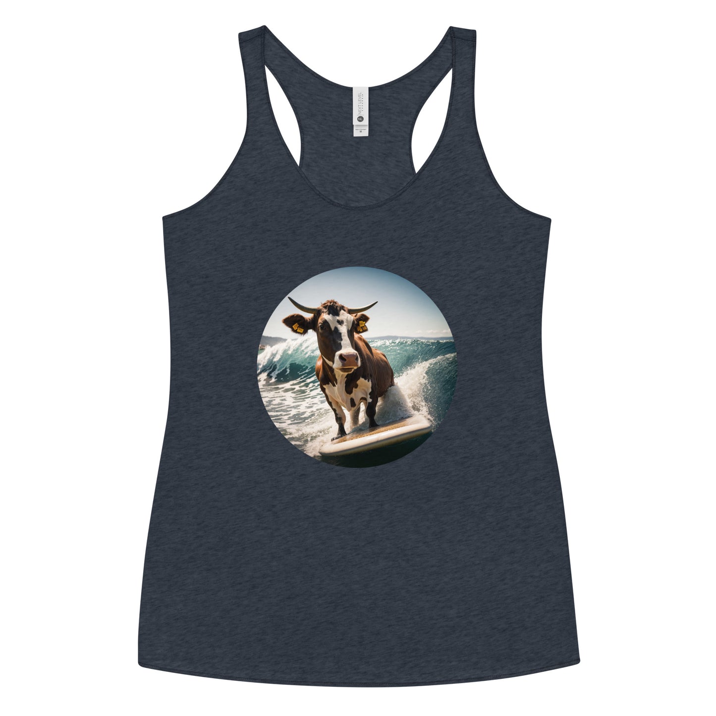 Surfing Cow Women's Racerback Tank