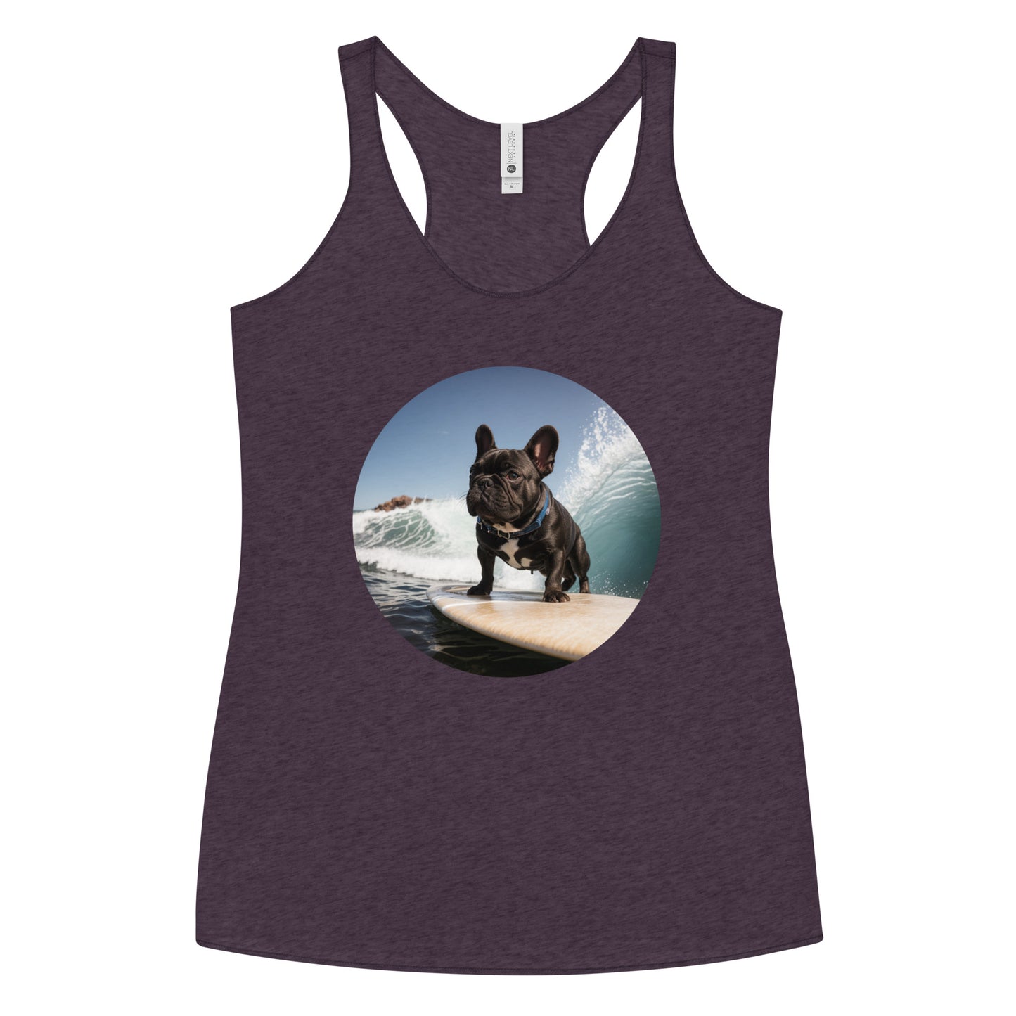 Surfing Pug Women's Racerback Tank