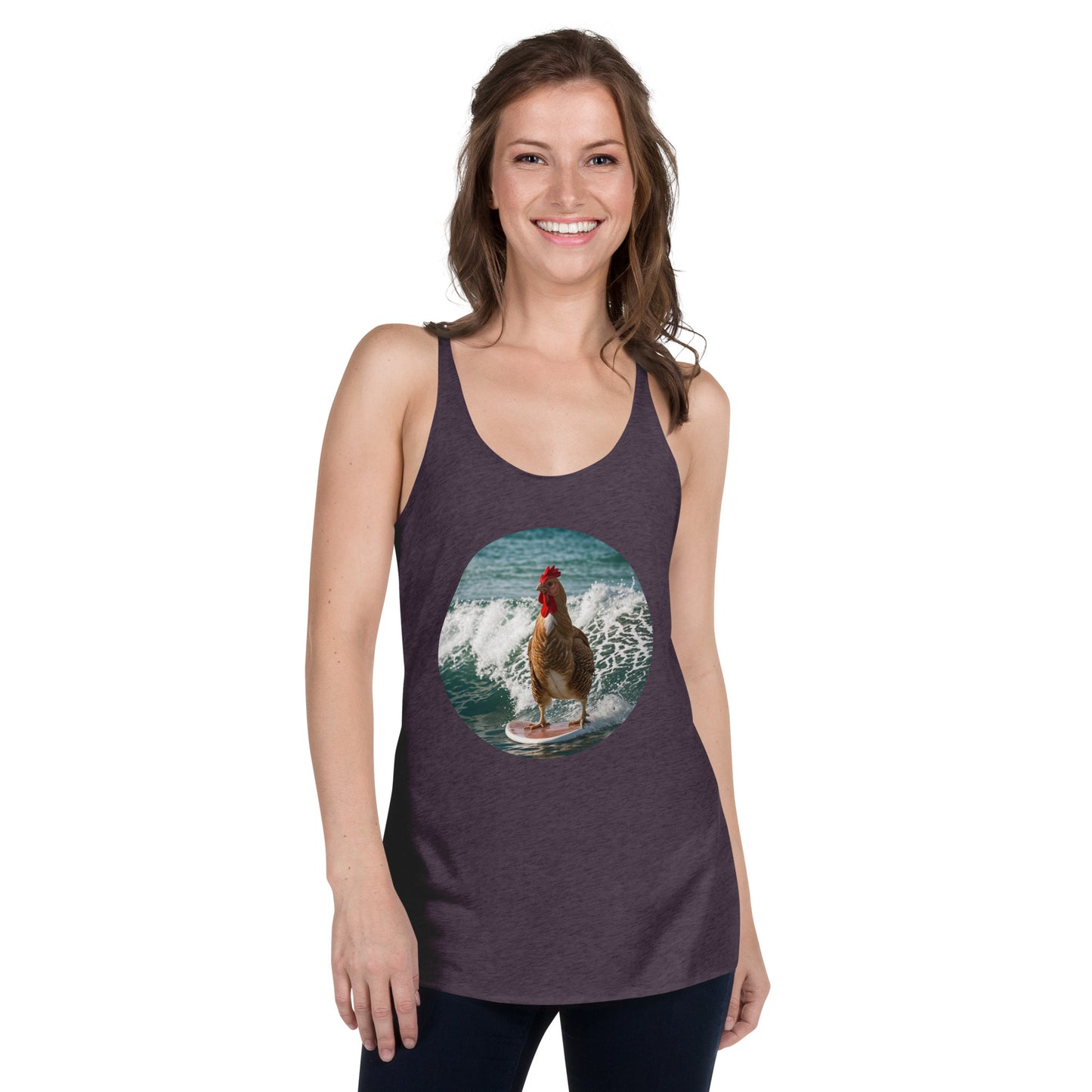 Surfing Chicken Women's Racerback Tank