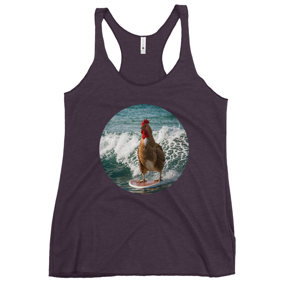 Surfing Chicken Women's Racerback Tank