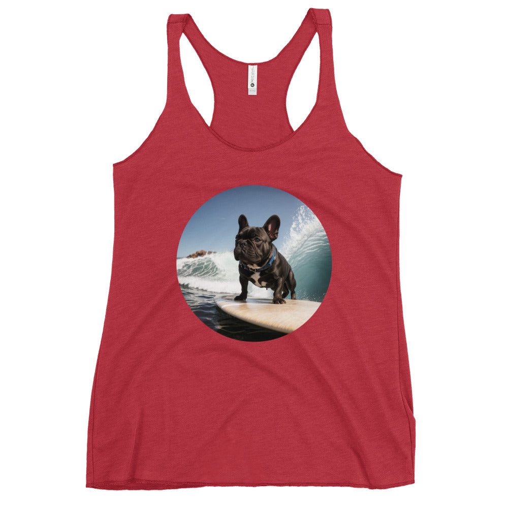 Surfing Pug Women's Racerback Tank