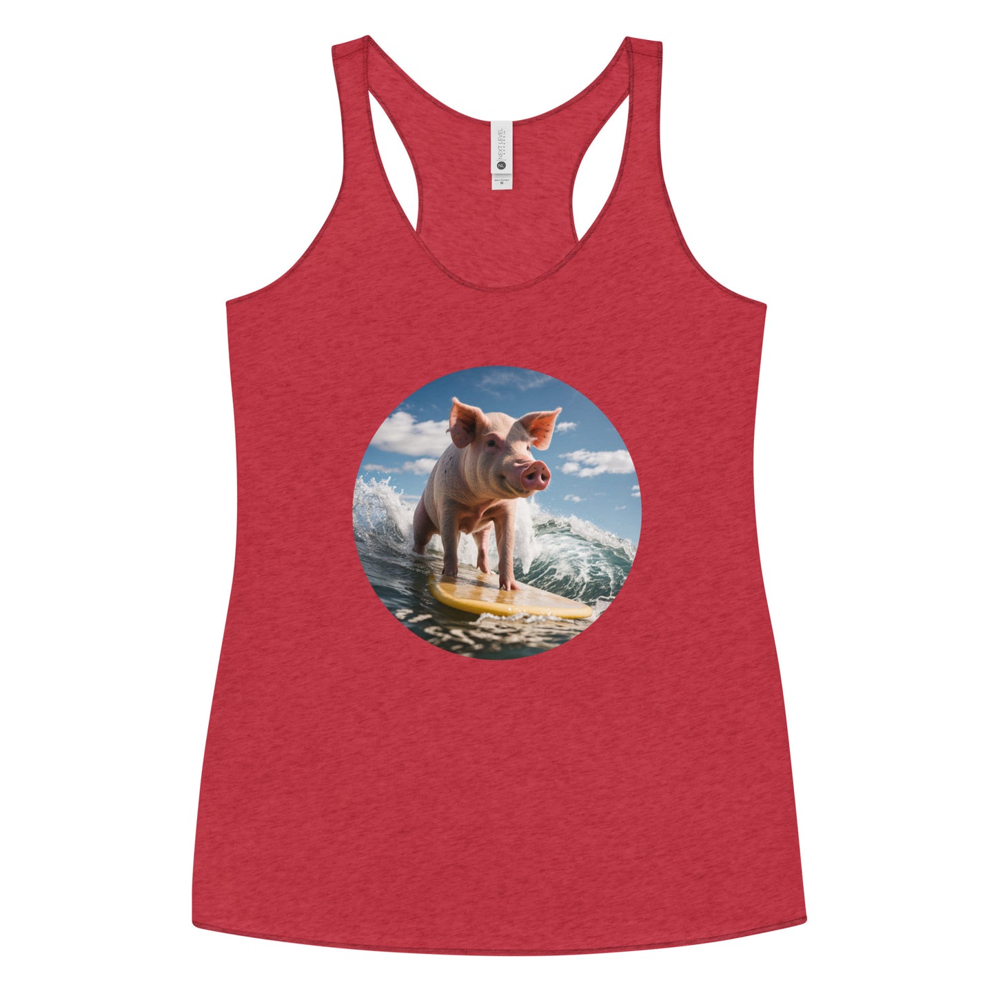 Surfing Pig Women's Racerback Tank