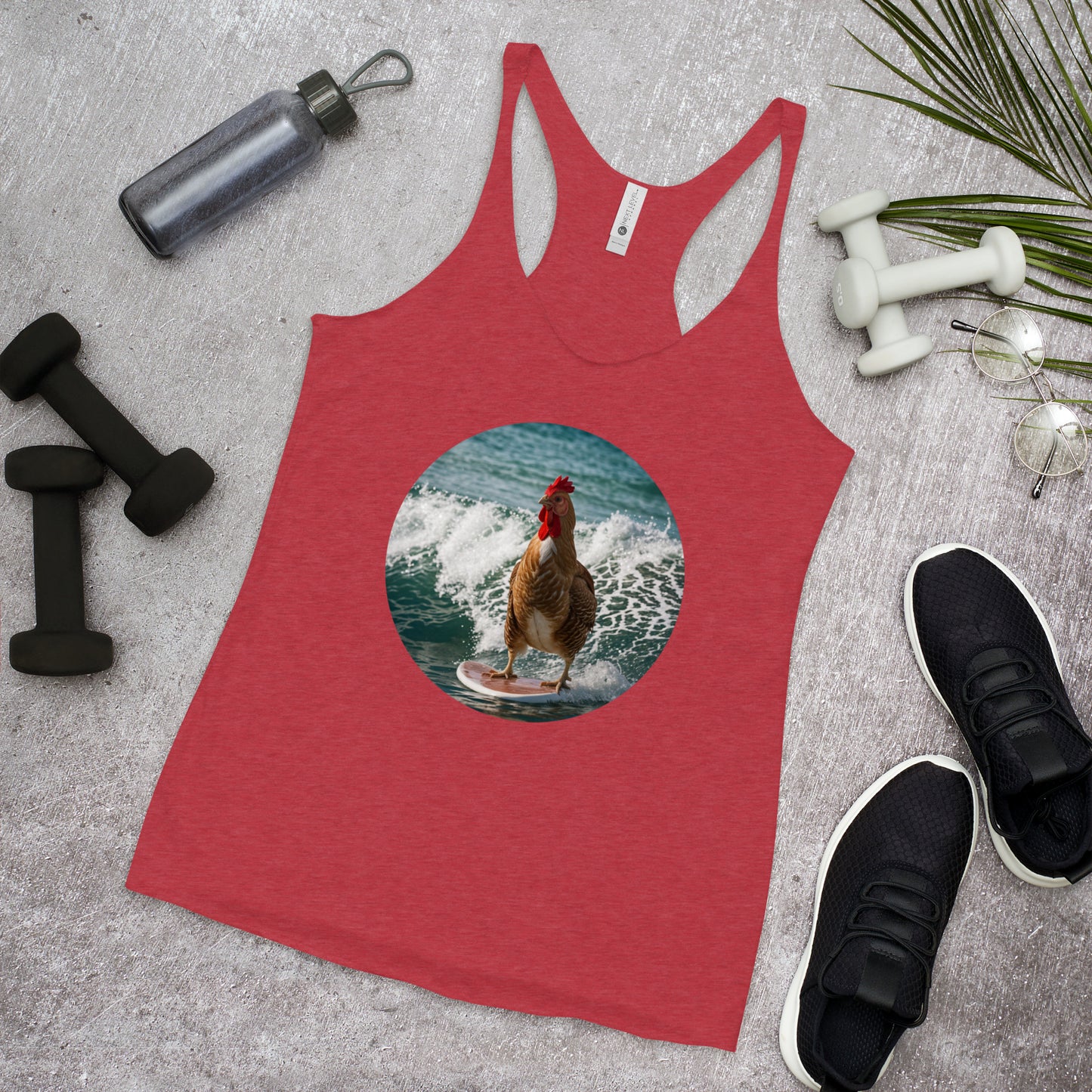 Surfing Chicken Women's Racerback Tank