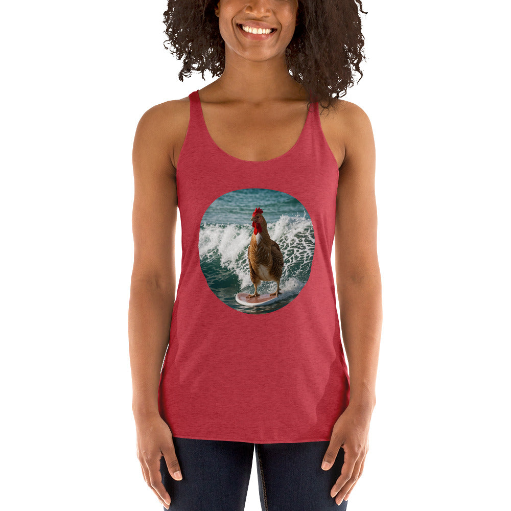 Surfing Chicken Women's Racerback Tank