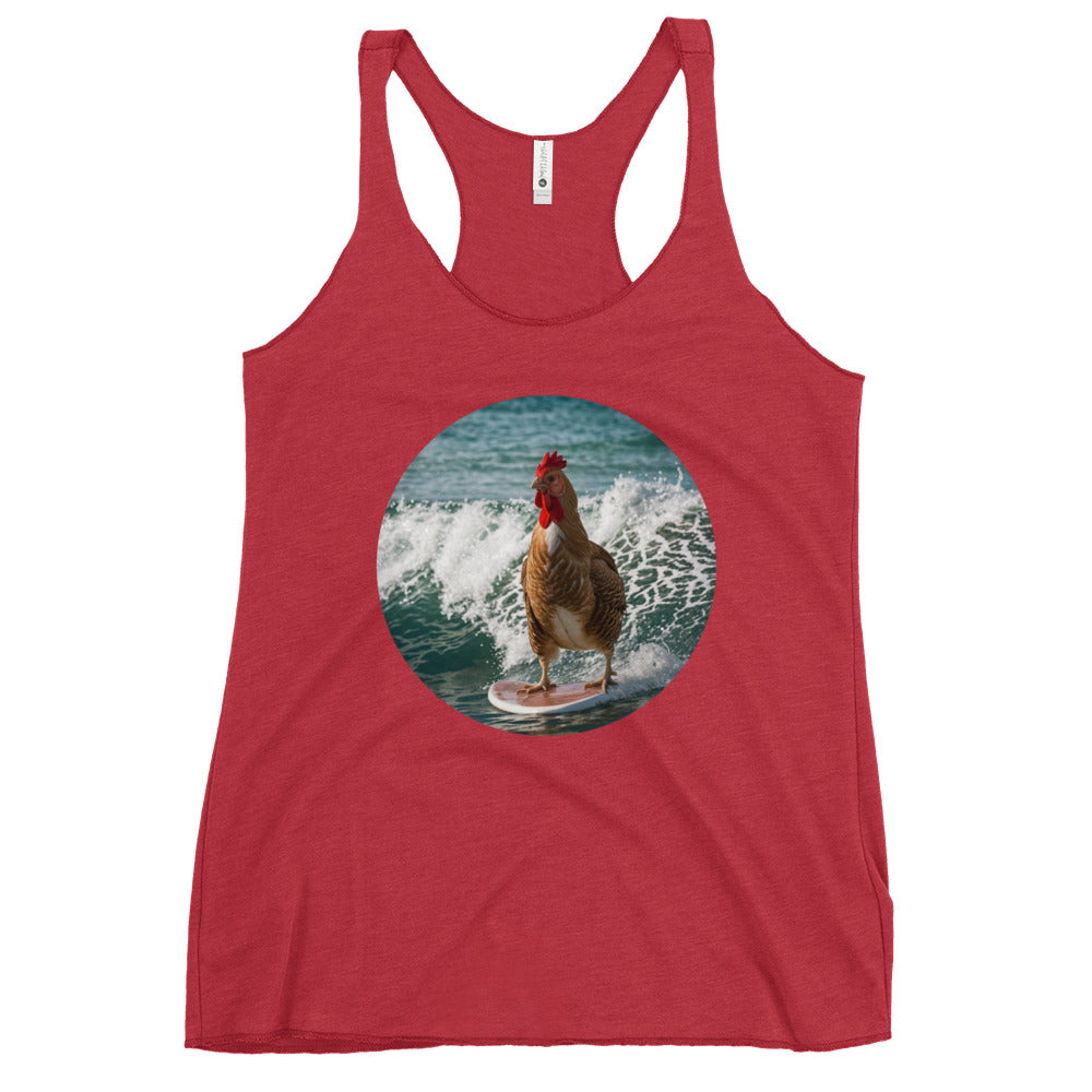 Surfing Chicken Women's Racerback Tank