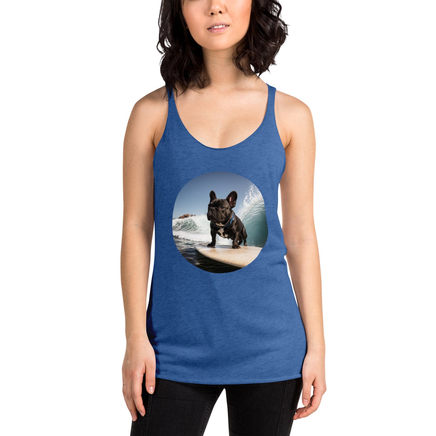 Surfing Pug Women's Racerback Tank