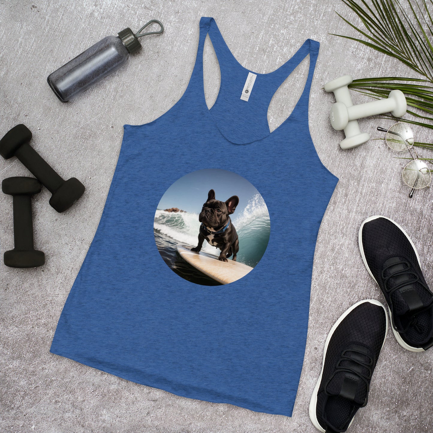 Surfing Pug Women's Racerback Tank