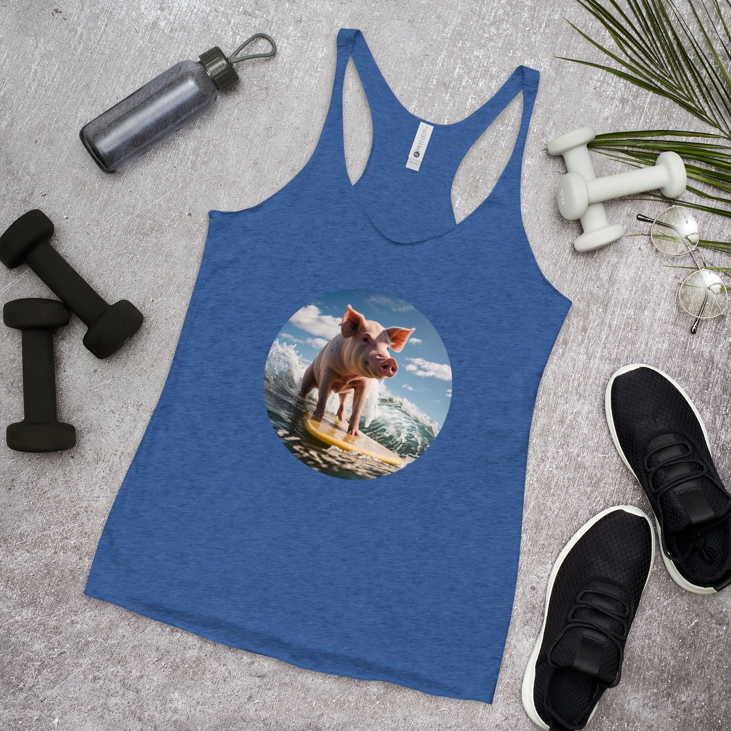 Surfing Pig Women's Racerback Tank