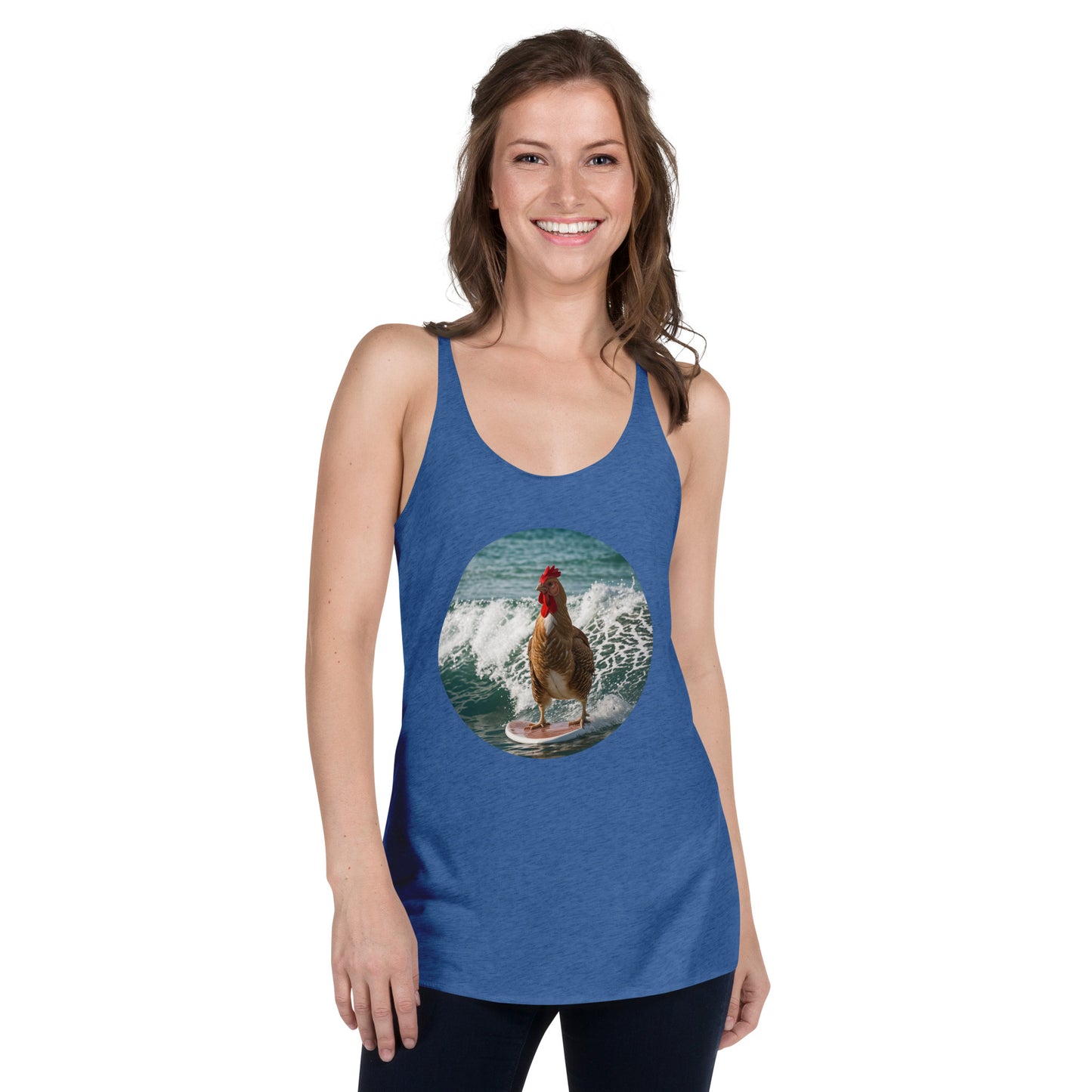 Surfing Chicken Women's Racerback Tank