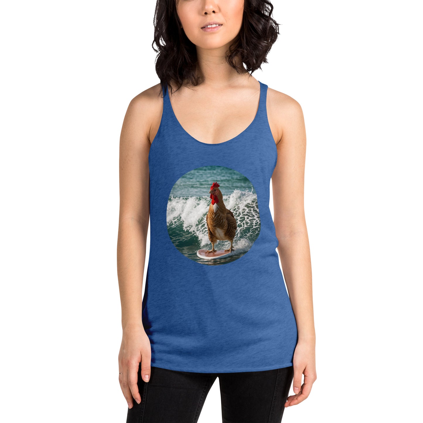 Surfing Chicken Women's Racerback Tank