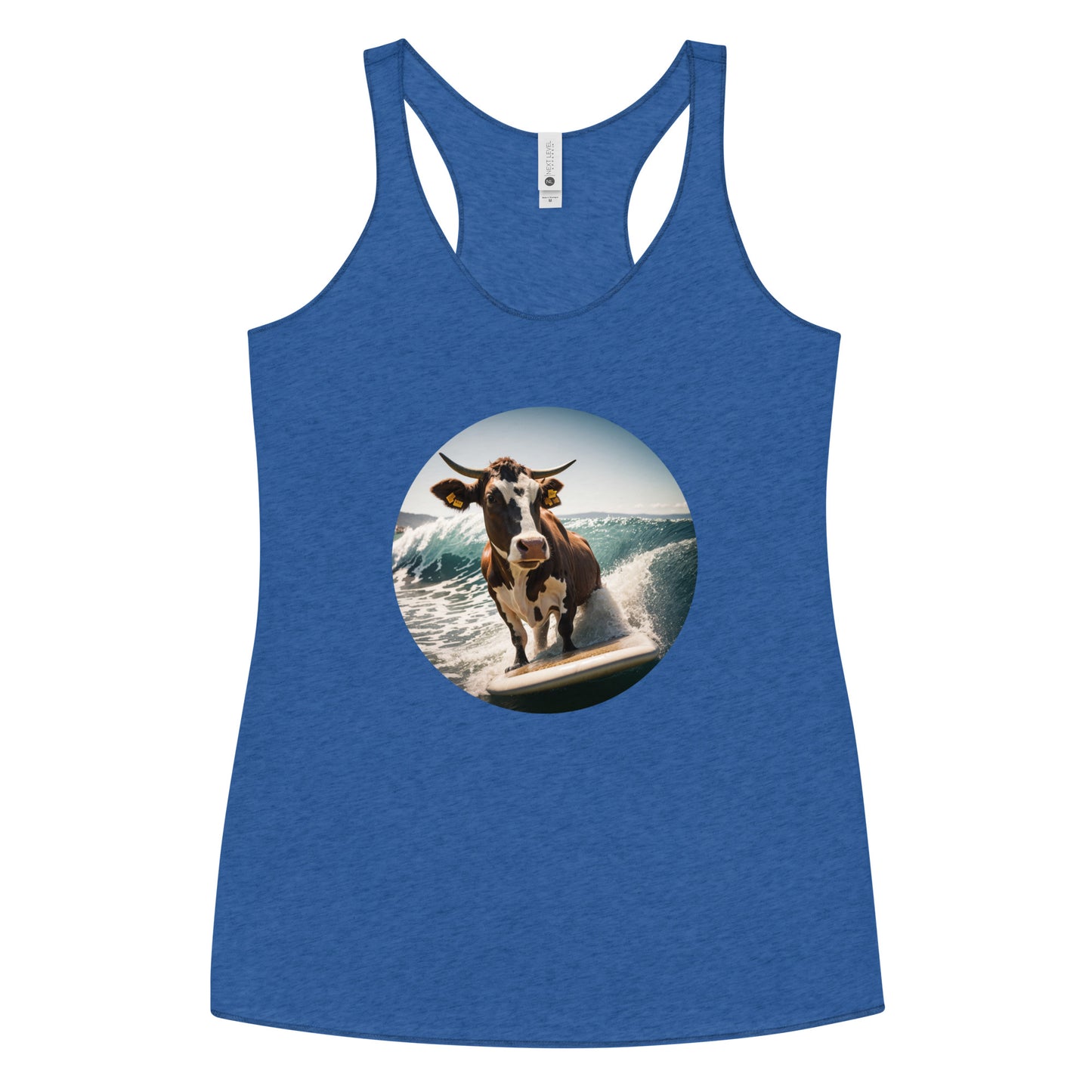 Surfing Cow Women's Racerback Tank