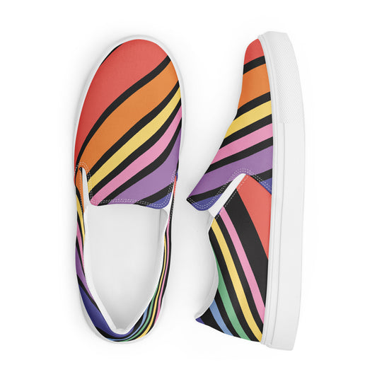 Women’s Rainbow Lines slip-on canvas shoes