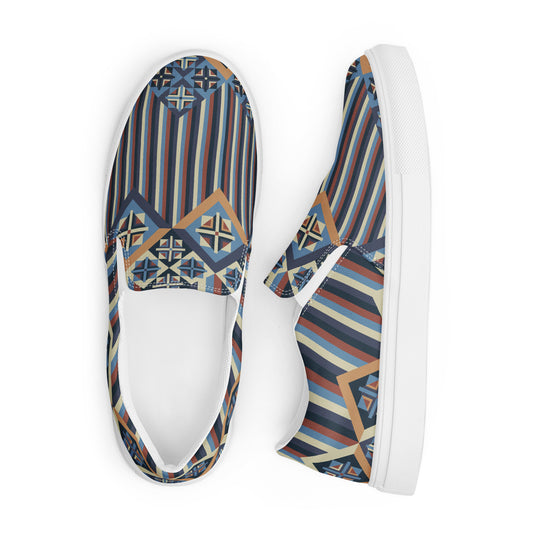 Women’s Geometric Lines slip-on canvas shoes